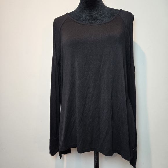 American Eagle Soft & Sexy T Open Cold Shoulder Loose Fit Long Sleeve Small - Picture 1 of 8